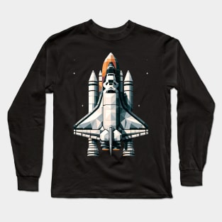 Geometric Orbiter | Space Shuttle Design Tee | Astronautics Long Sleeve T-Shirt